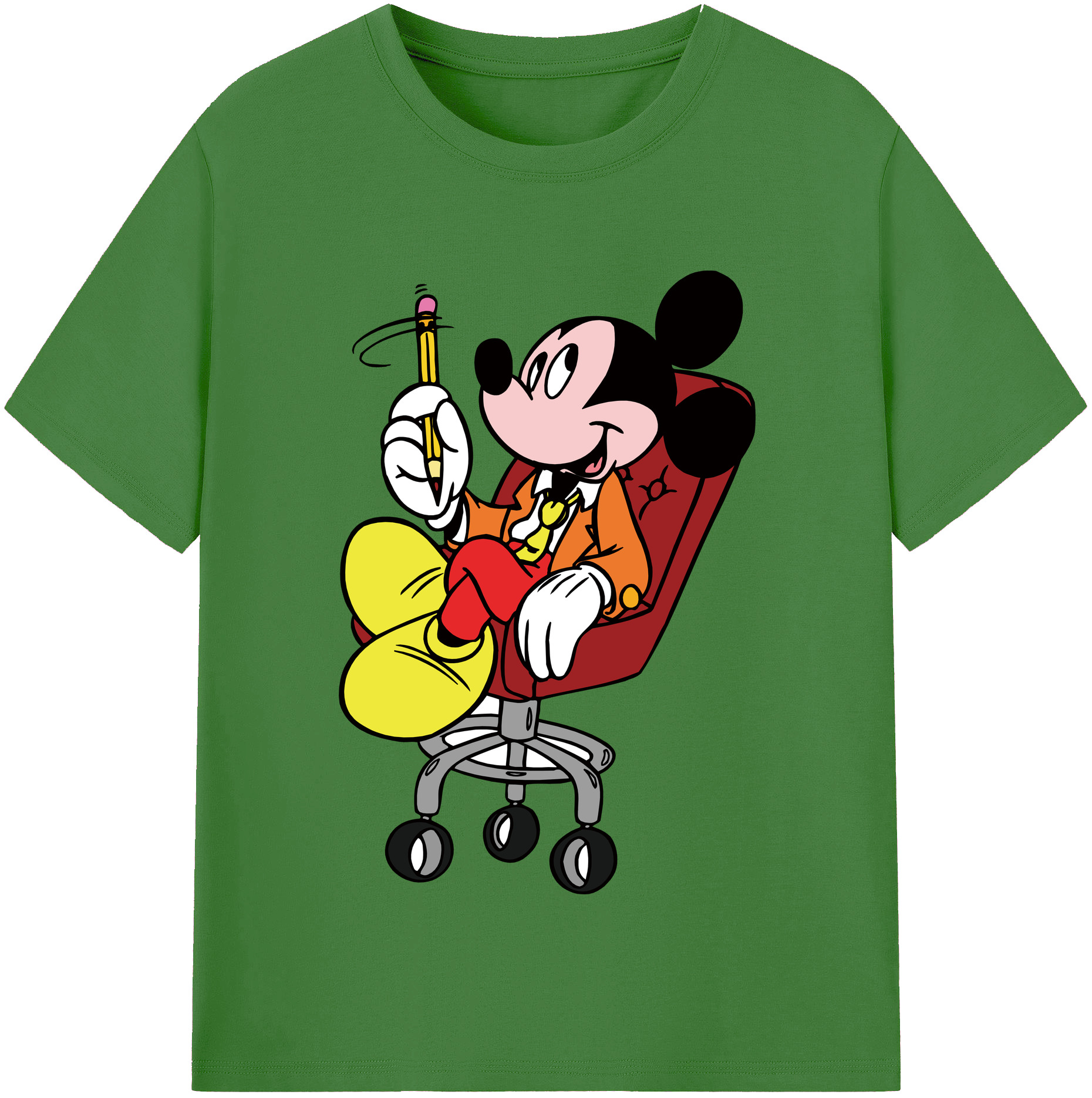 （画像用） ミッキーマウス Mickey Mouse レディースカジュアルプリントTシャツ（綿100％）